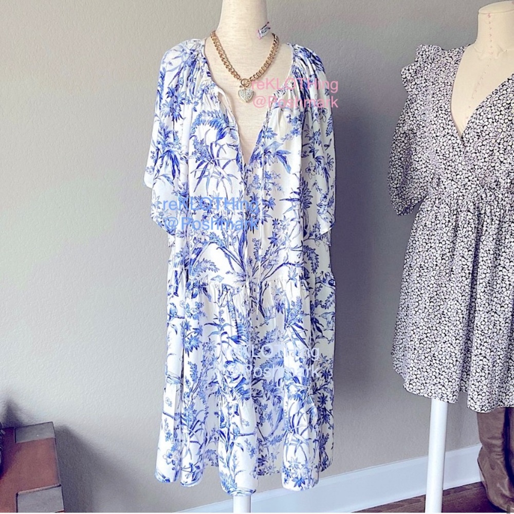 H&M A-line Spring Floral Raglan-sleeved Dress - Picture 13 of 14